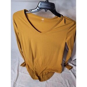 So Shirt Womens Size XS Extra Small Green V-NECK Bodysuit